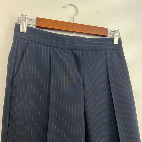 Maje pinstripe pleat front pants navy sz34 - Picture 2 of 6